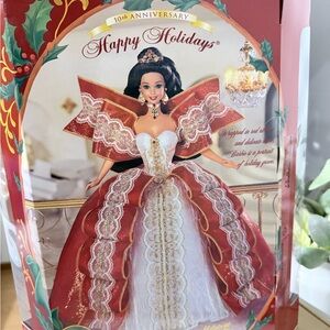 Barbie 10th Anniversary Holiday Doll in Red and White